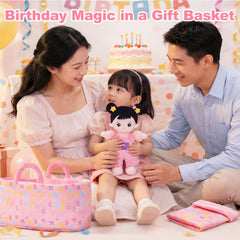 OUOZZZ plush basket for doll storage and display.