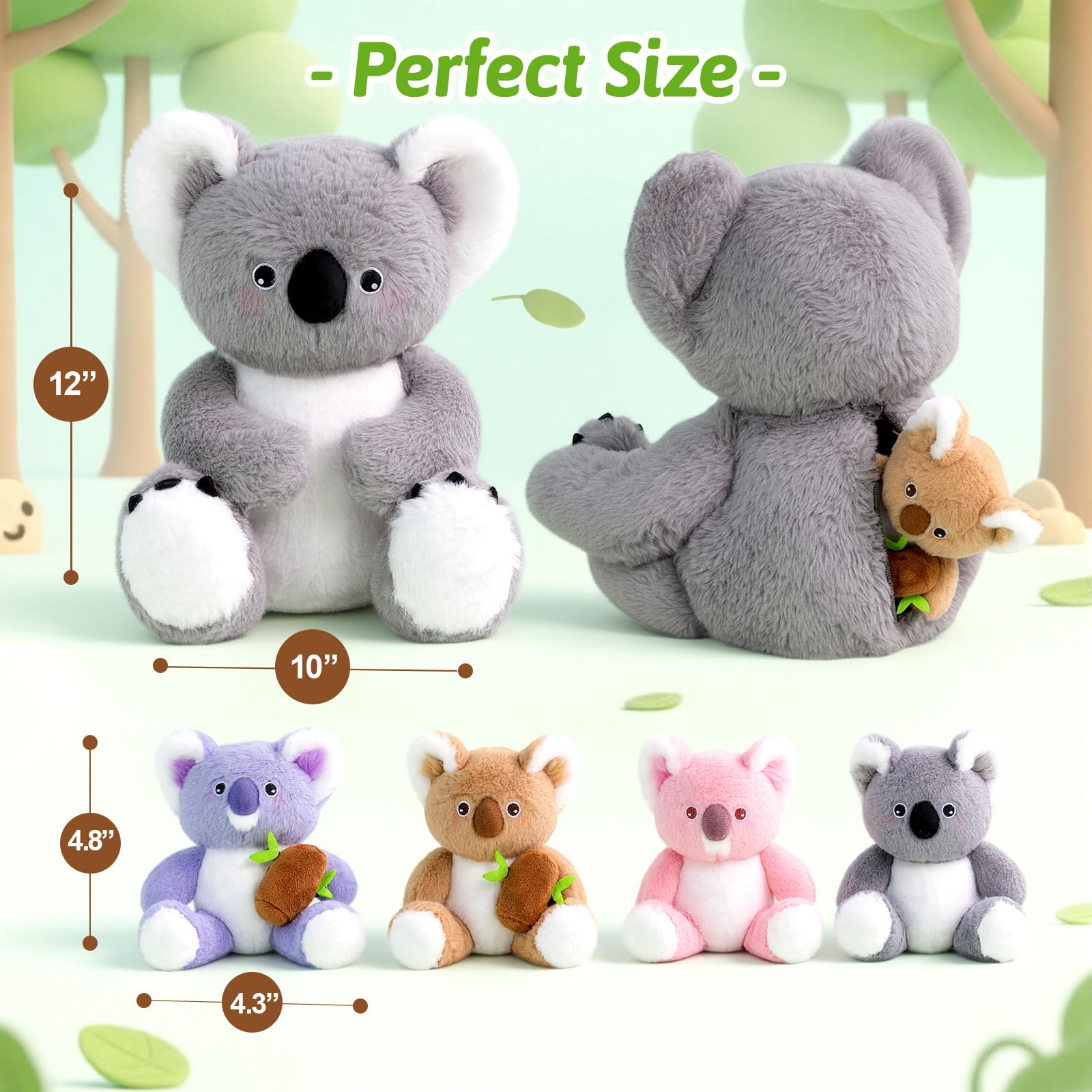 OUOZZZ koala plush made with safe materials and machine washable for easy cleaning