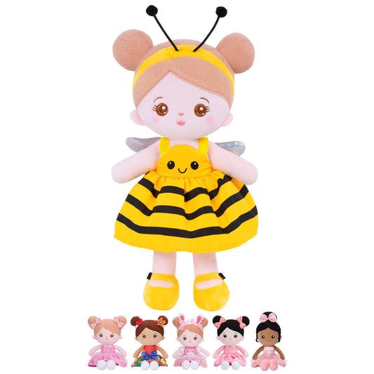 OUOZZZ soft baby doll in yellow bee dress ready for cuddles and imaginative play
