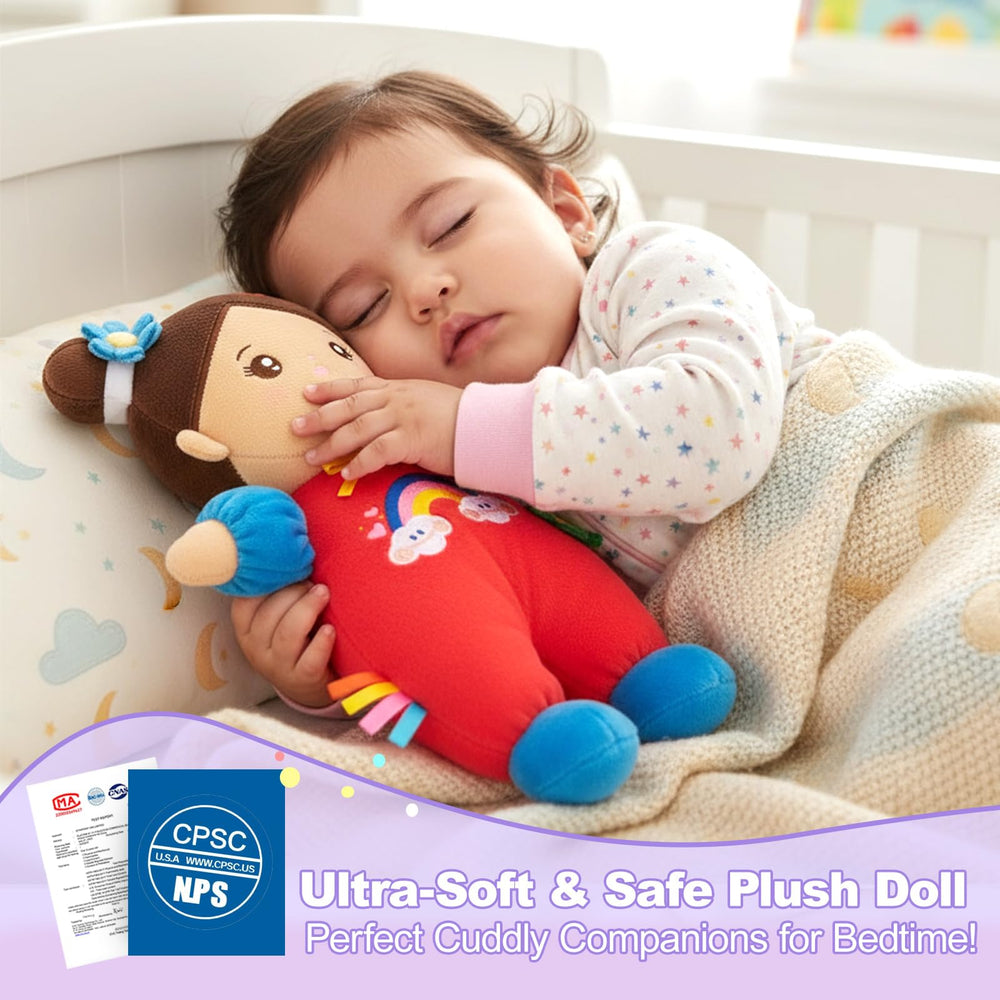 OUOZZZ soft baby doll brown skin close up, safe fabrics for sensitive skin.
