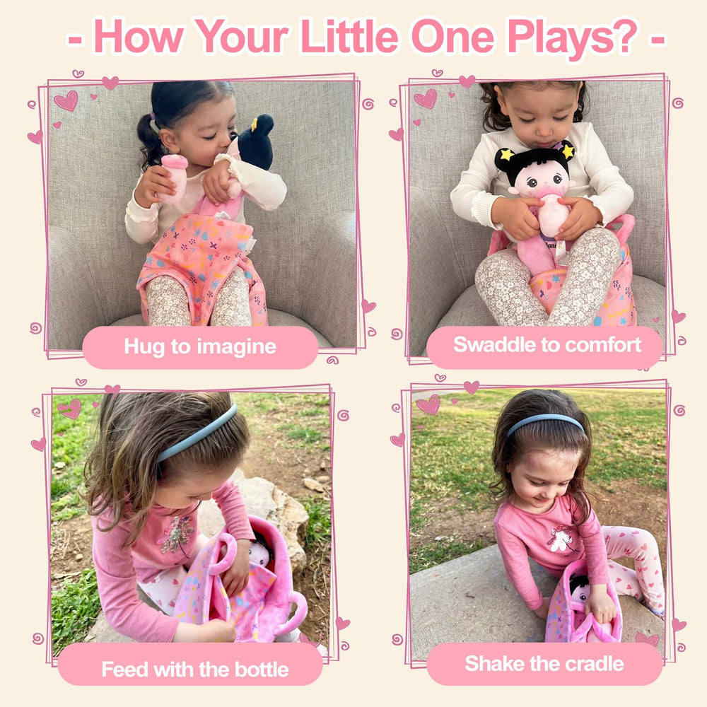 OUOZZZ soft doll bottle for pretend feeding play.