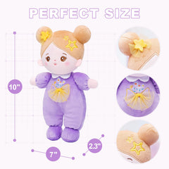 OUOZZZ soft doll toddler playtime scene highlights comforting role-play.
