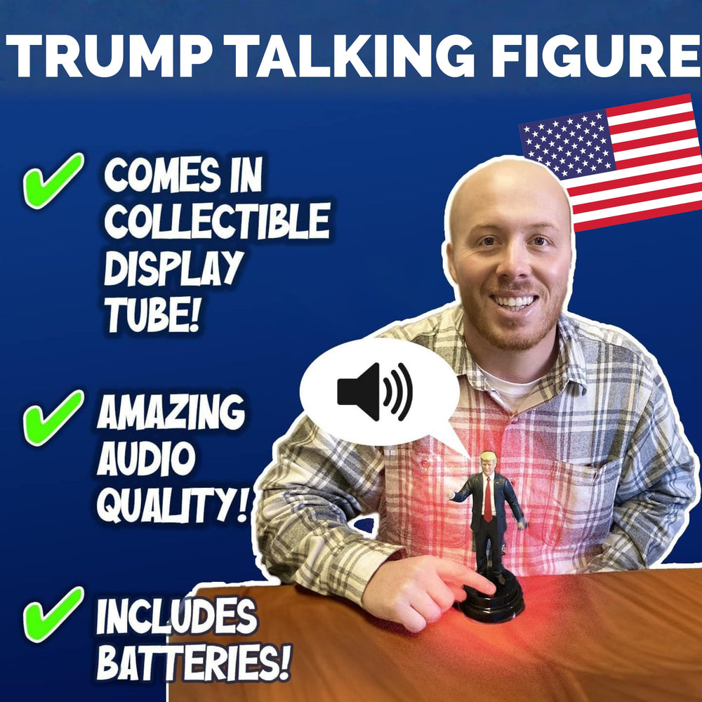 OUR FRIENDLY FOREST Donald Trump talking figure in display tube with certificate for collectors