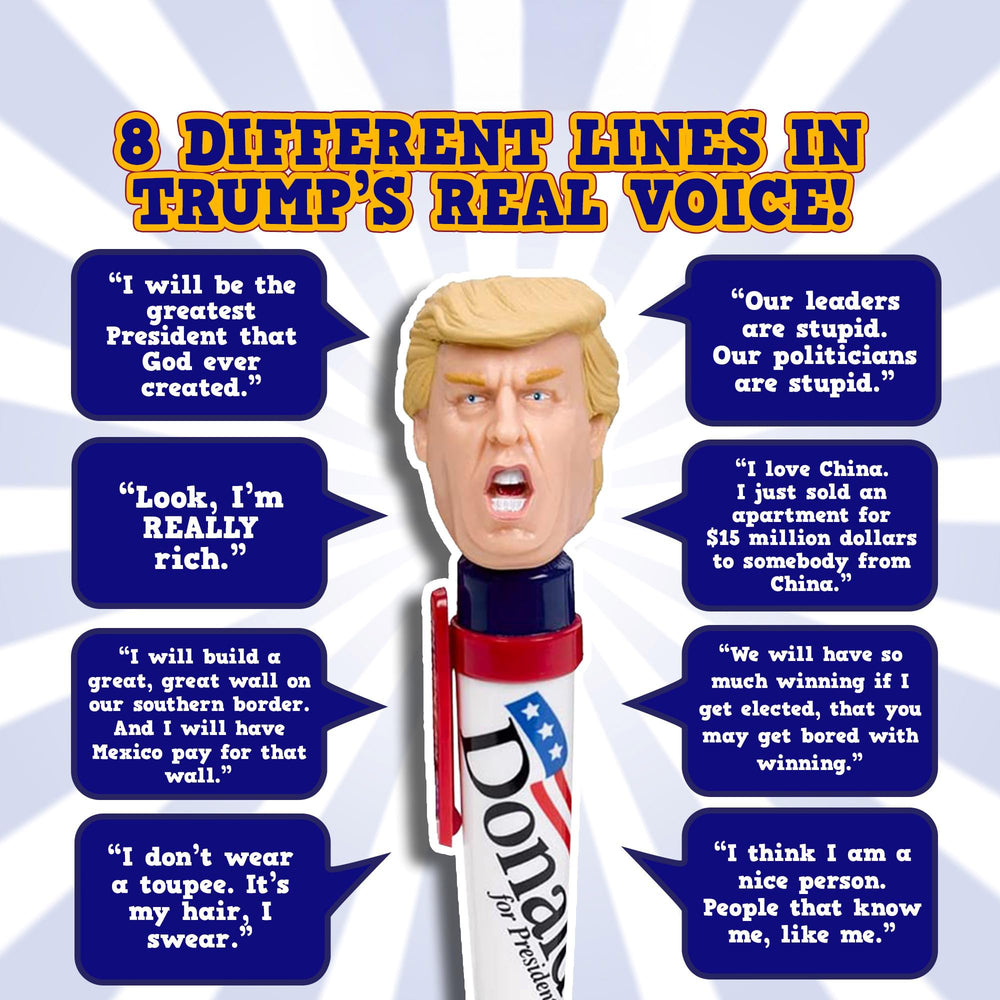 Donald Trump Talking Pen featuring crystal-clear audio enhances desk presence.