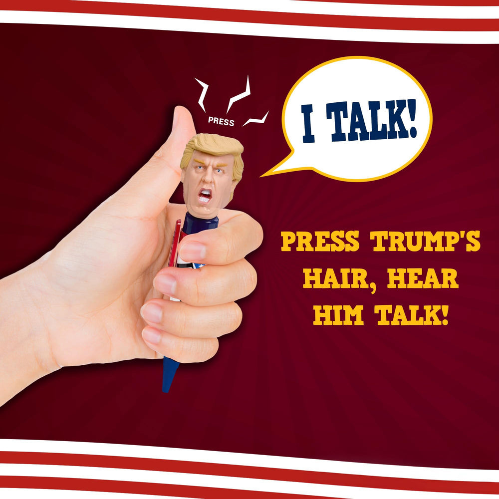 Our Friendly Forest Trump Pen with eight real quotes delivers crisp, recognizable phrases.