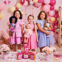 18-inch dolls carrying the puppy securely on adventures