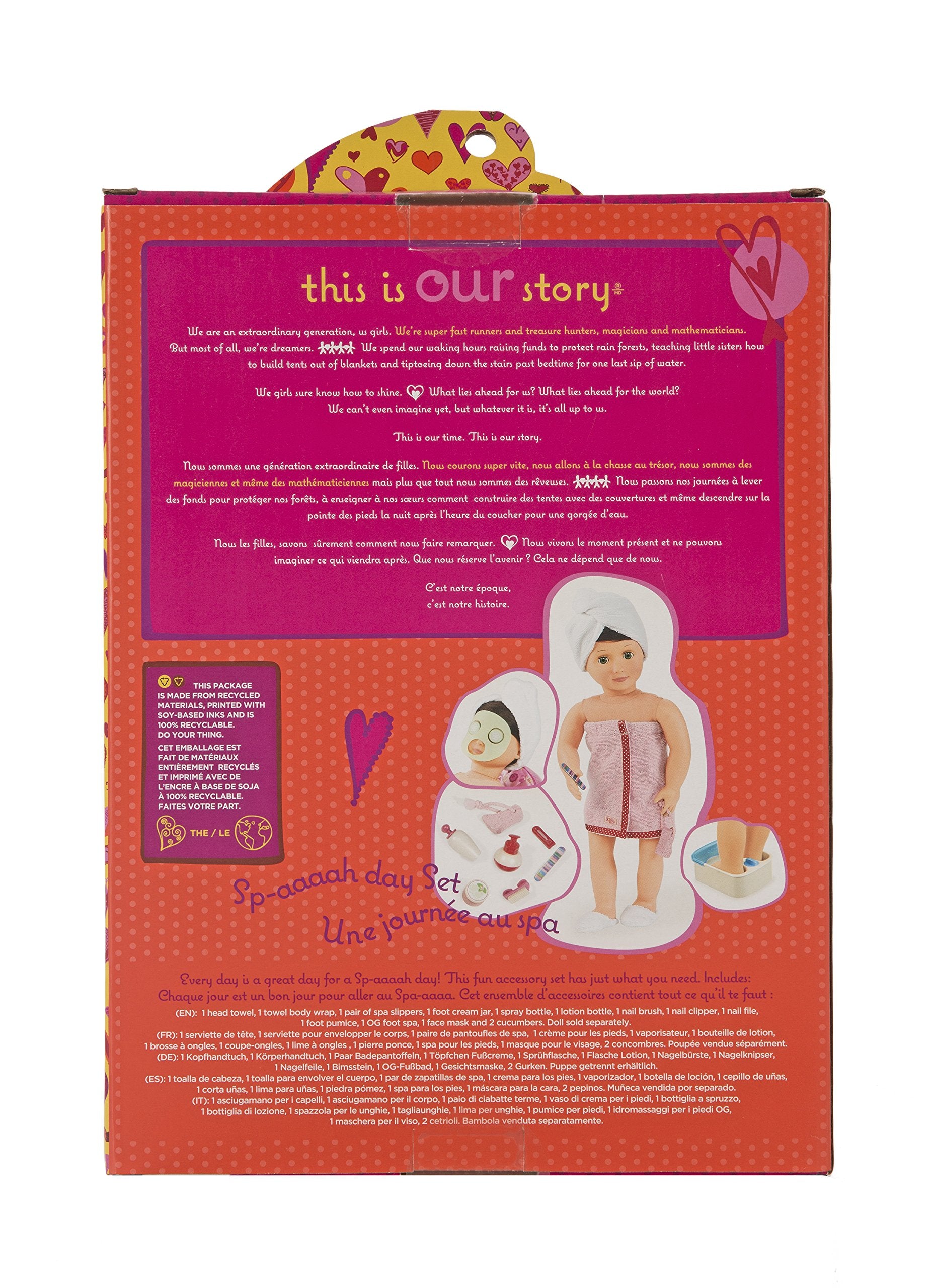 Our Generation spa set compatible with most 18-inch dolls for versatile storytelling