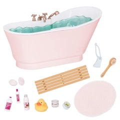 Our Generation bath bubbles deluxe tub for 18-inch dolls, a playful, durable bath scene