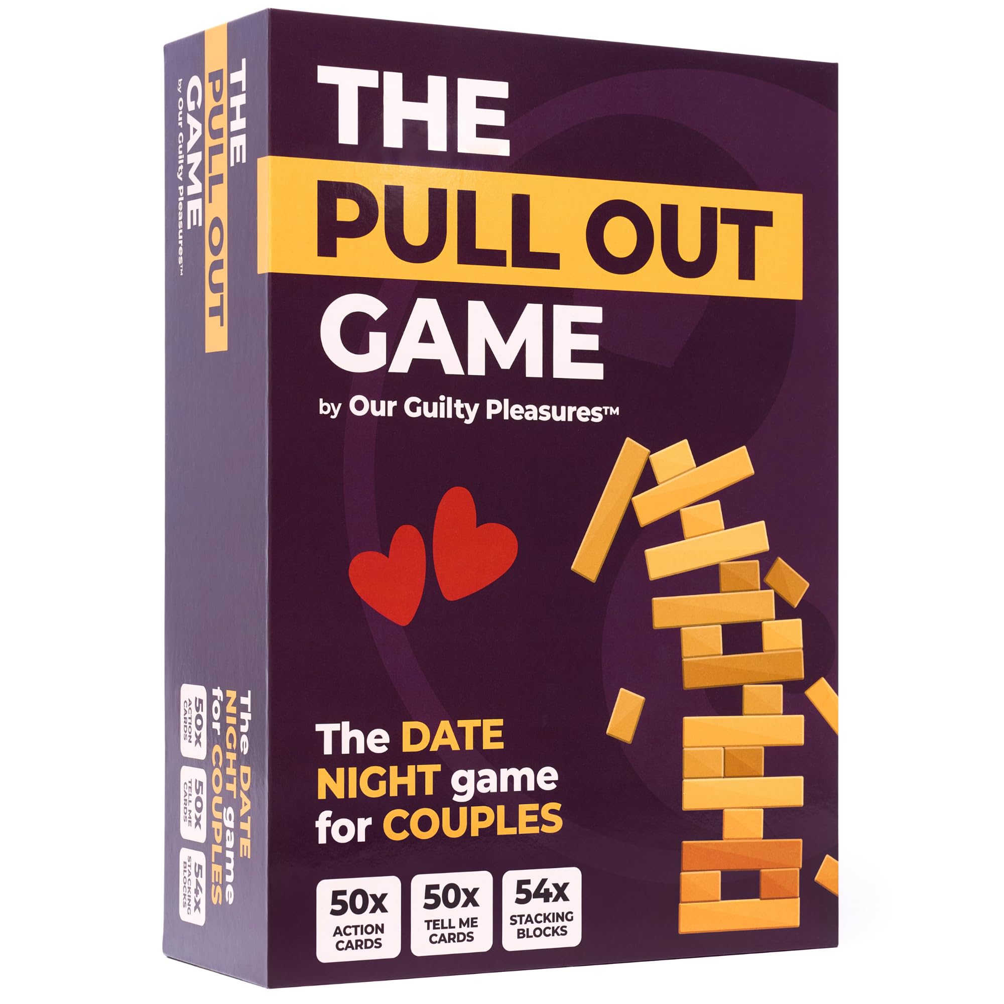 Our Guilty Pleasures Pull Out Game packaging showcases premium quality for an elegant date night.