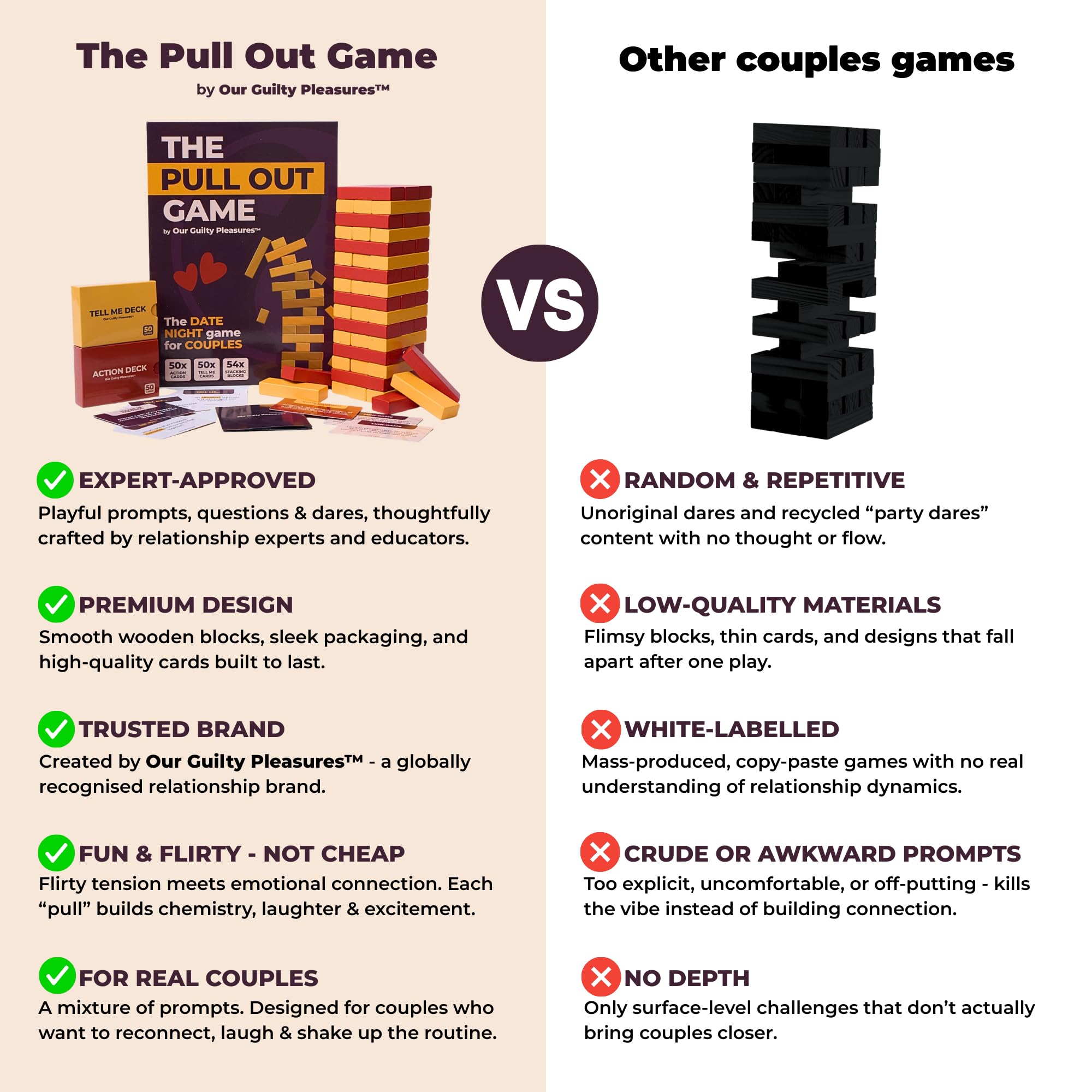 Our Guilty Pleasures Pull Out Game Valentine gift idea for couples.