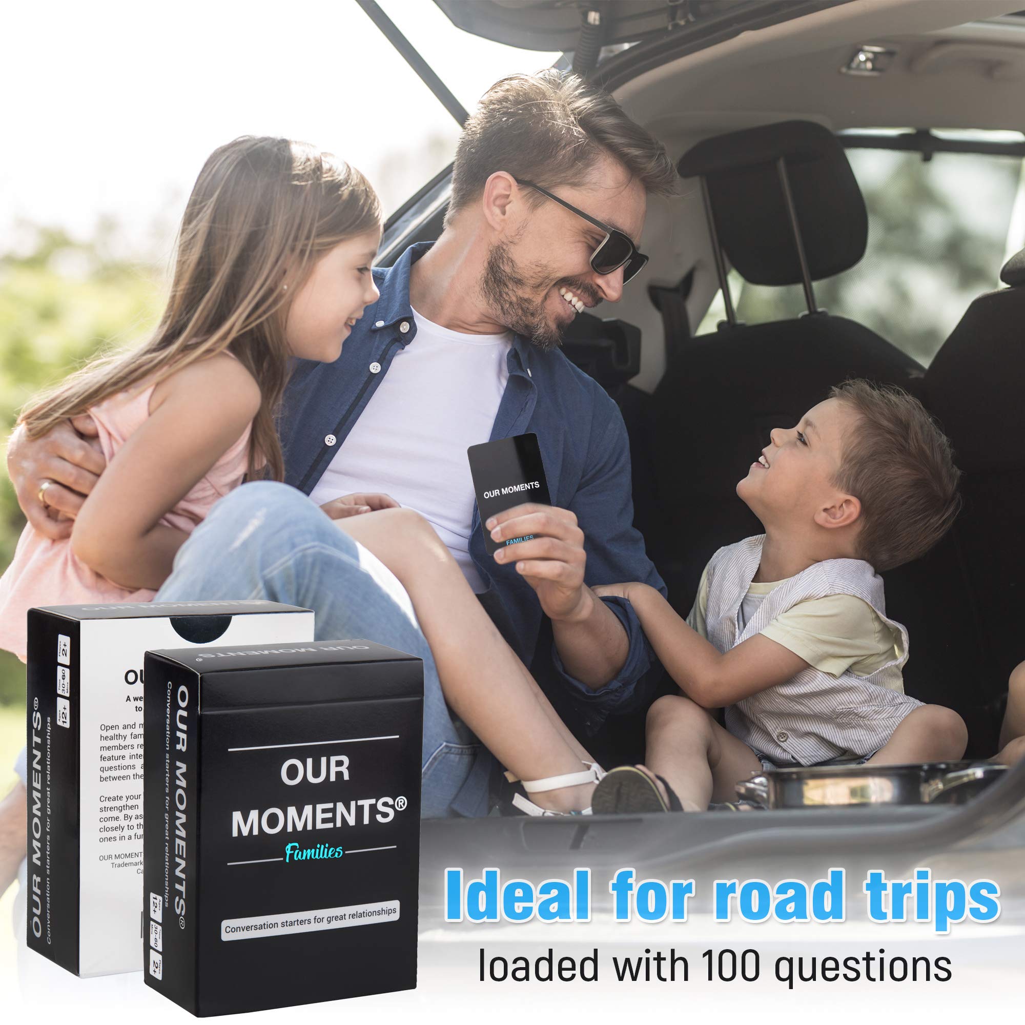 Dinner table moment with OUR MOMENTS Families prompts encouraging conversation