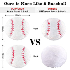 OurHonor baseball plush decor brightens a bedroom or living room.