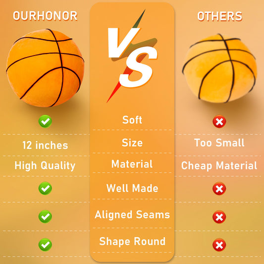 OurHonor basketball pillow side view enhances bedroom comfort with whimsy