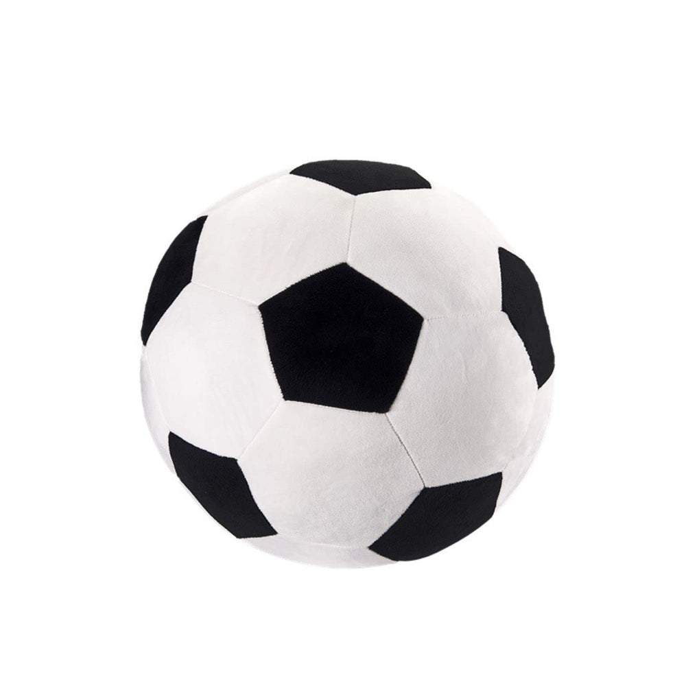 OurHonor plush soccer ball close-up shows sturdy stitching for lasting play.