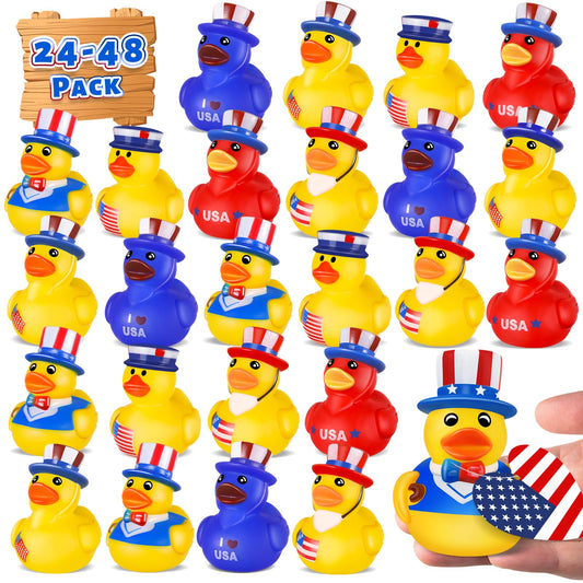Ouryec patriotic rubber ducks bulk pack for festive Independence Day decor