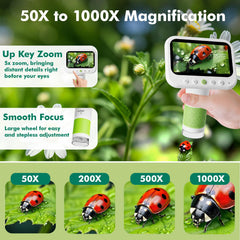 OUTACT 1000X zoom knob enabling precise focusing on tiny subjects.