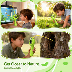 A child using OUTACT endoscope during nature exploration
