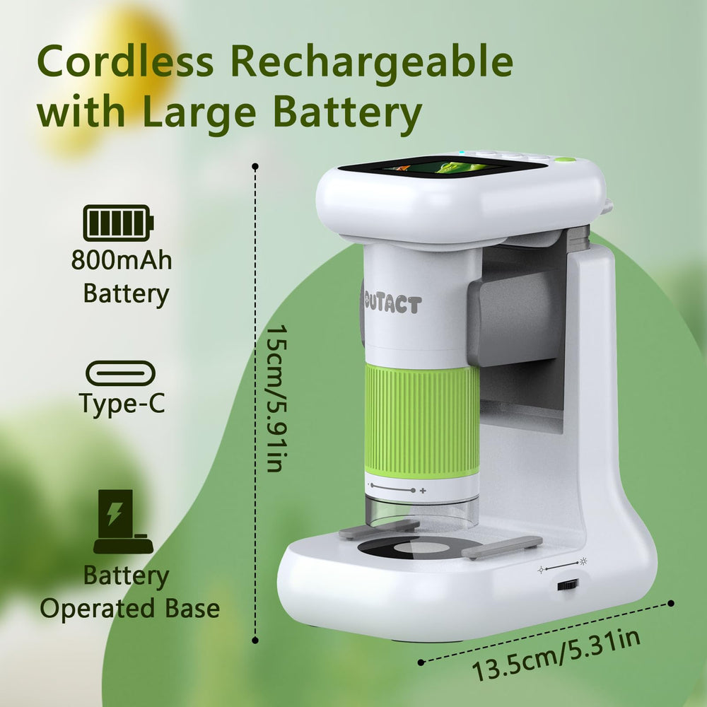 OUTACT Microscope includes 8GB SD card for extra memory.