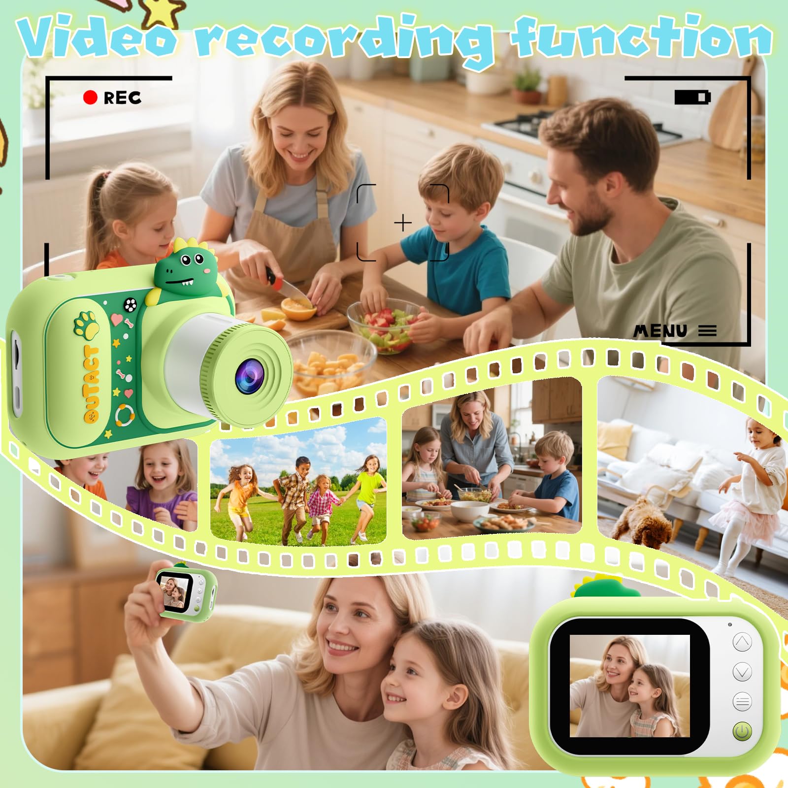OUTACT Kids Microscope Dinosaur Case protects the camera during travel.