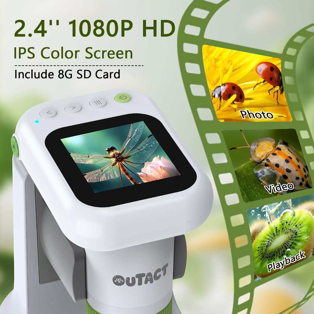 OUTACT Kids Microscope adjustable LED light provides crisp illumination.