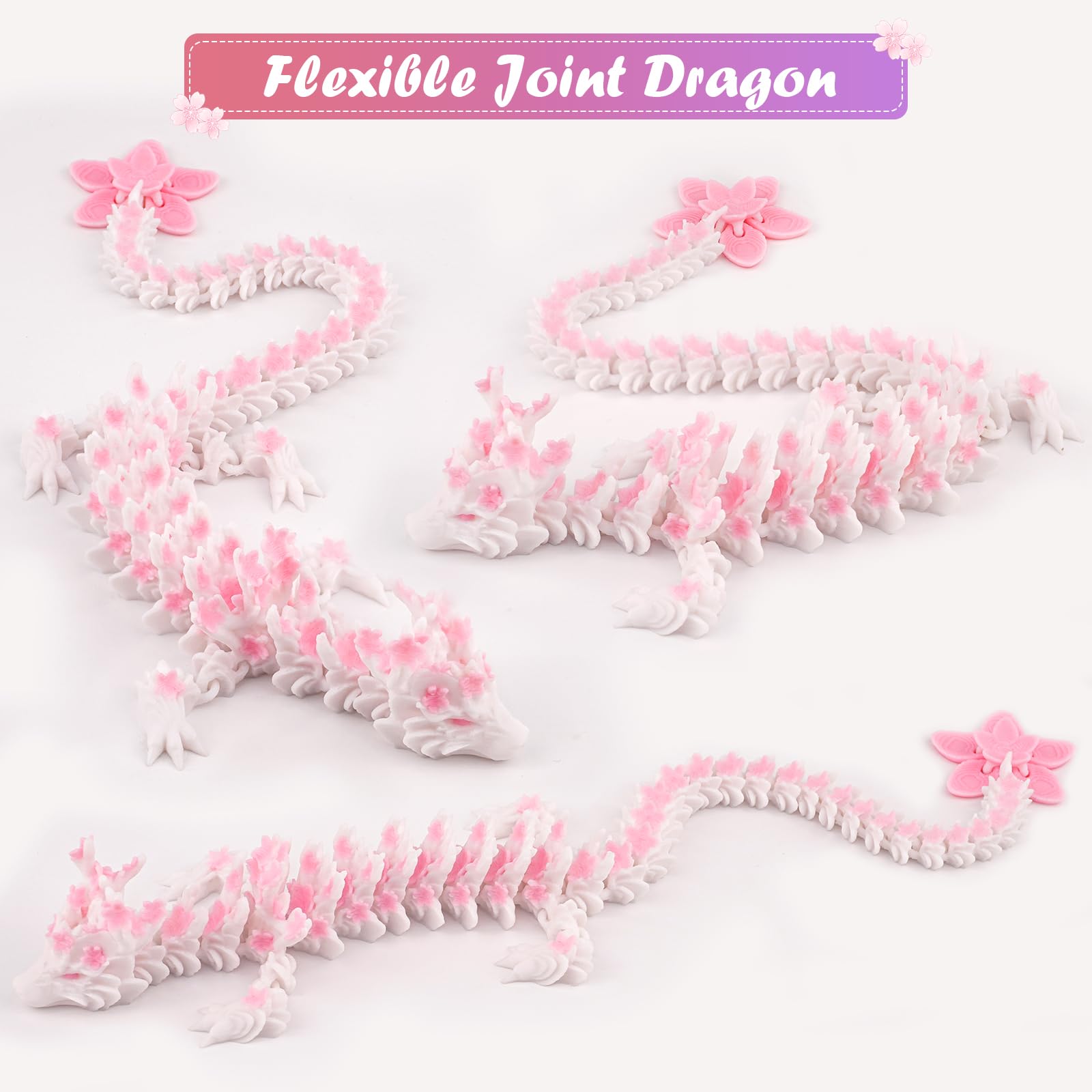 Outgoto cherry blossom dragon detail in pink accents on white body.