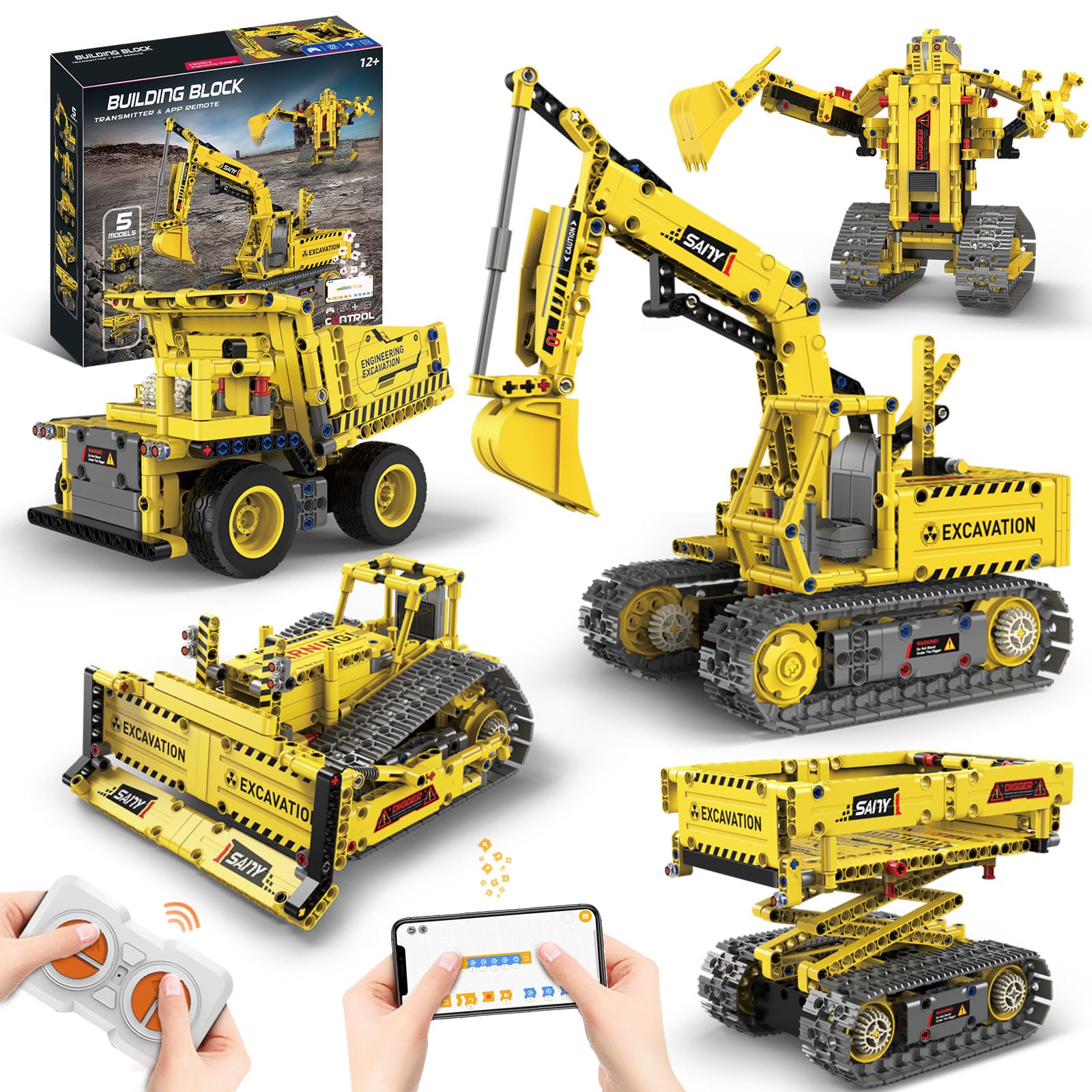 OUTOGO 5-in-1 STEM RC robot kit with 555 parts for hands-on learning and creativity.