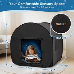 OUTREE sensory tent spacious 47x47 inches for multiple kids.