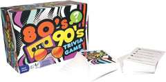 Outset Media 80s-90s Trivia box with contents visible for easy setup.