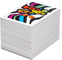 Back of Outset Media 80s-90s Trivia cards showing retro design.