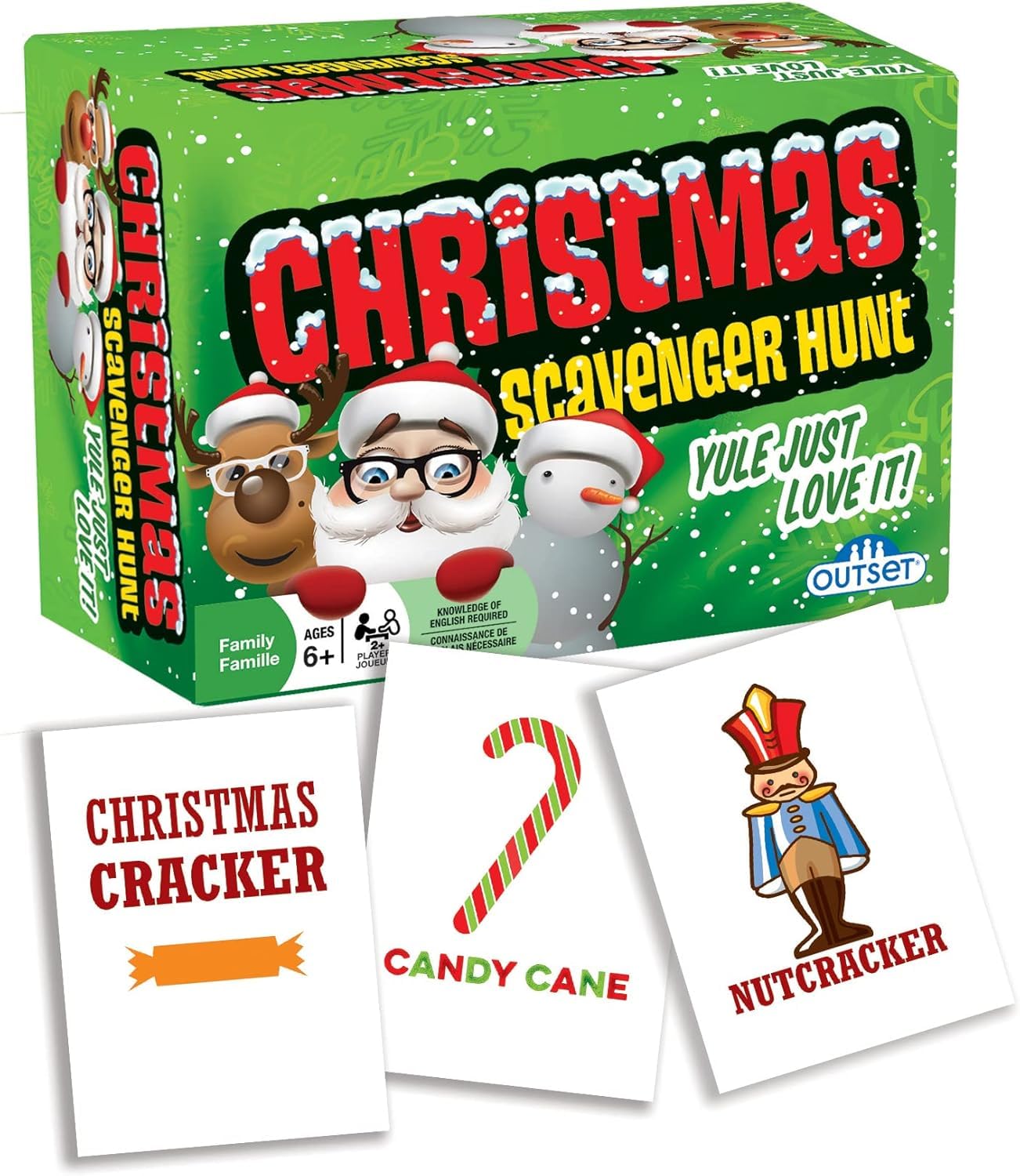 Outset Media Christmas Scavenger Hunt outdoor deck cards invite neighborhood exploration and holiday fun.