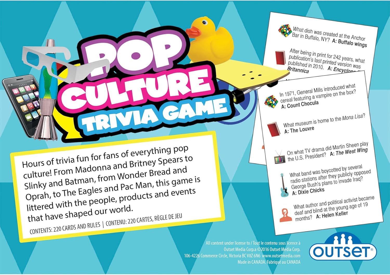 Outset Media Pop Culture Trivia 1200 questions sparks discussion and fun