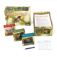 Outset Media What Bird Am I? card front with colorful birds for identification practice