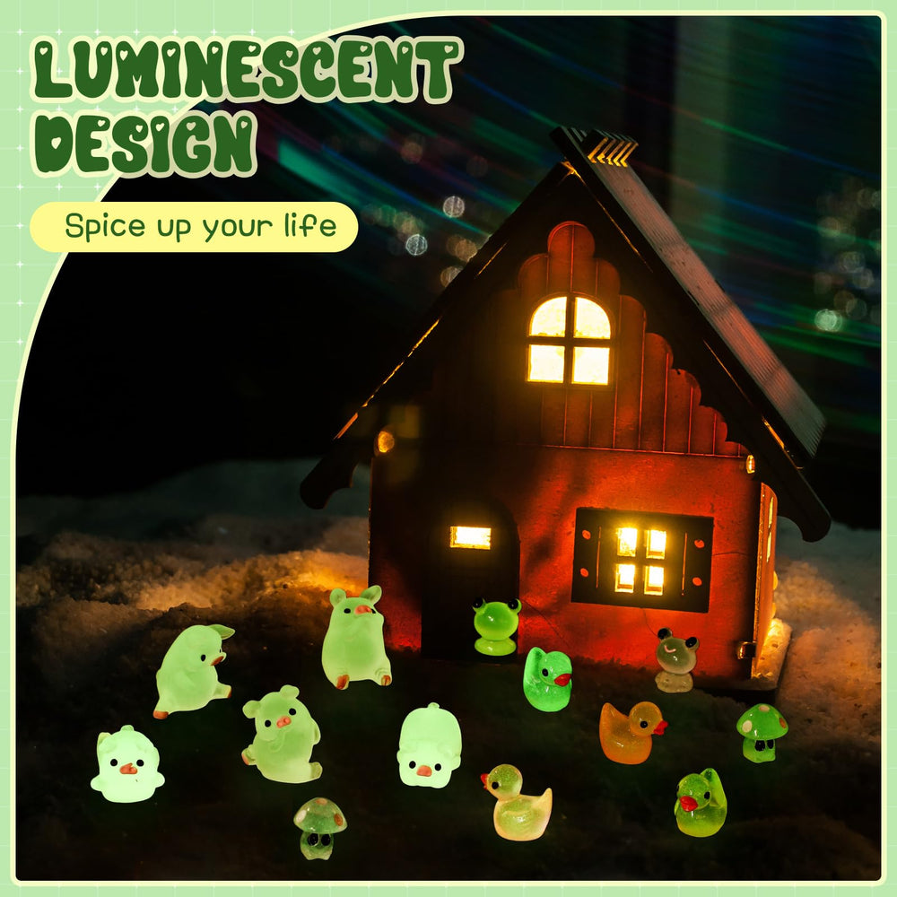 Outus luminous mushrooms resin figures glow in the dark for garden paths