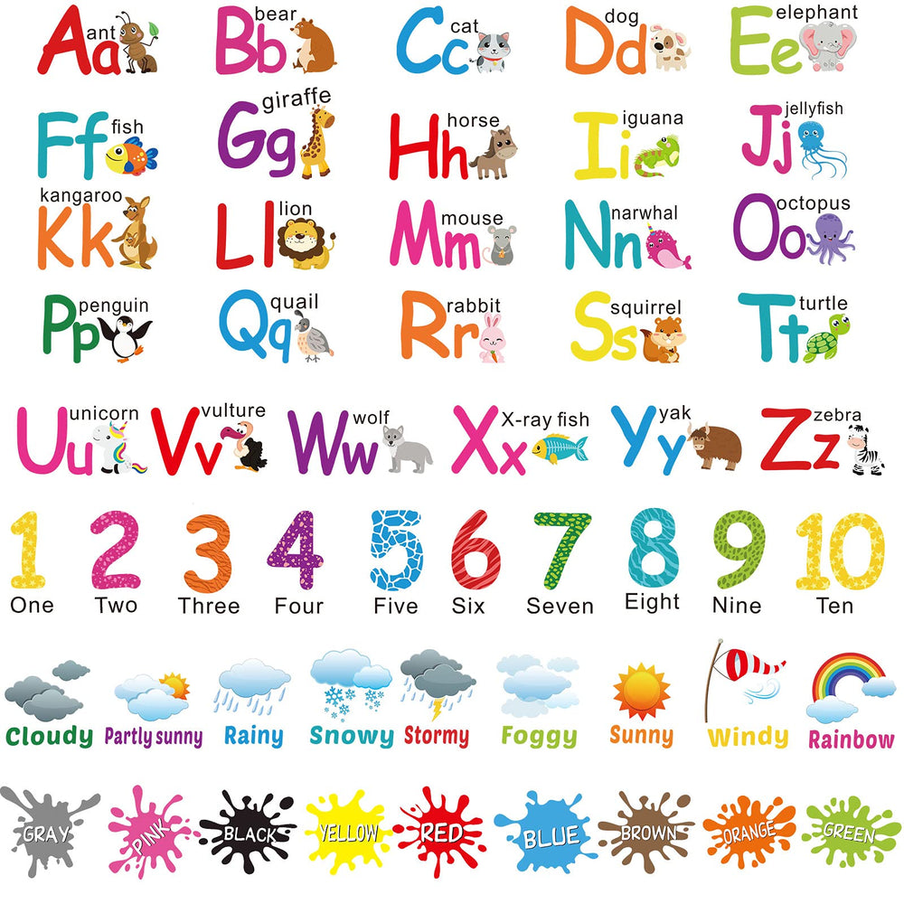 Outus six sheets alphabet wall decals for engaging classroom letters and learning displays.