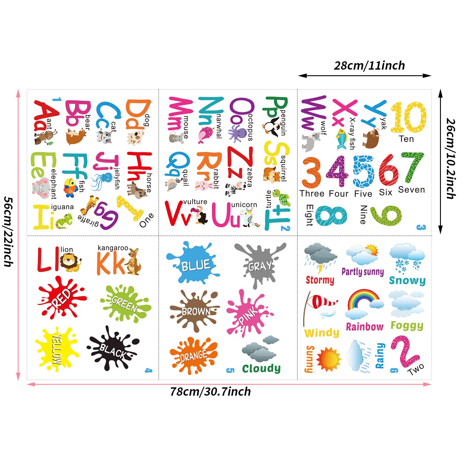 Outus alphabet letters wall stickers for bright literacy visuals and room decor.