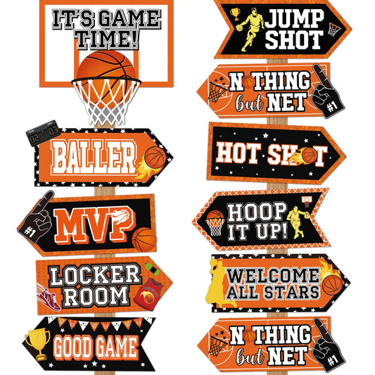 Outus basketball sign collection of 20 pieces brightens party backdrops.