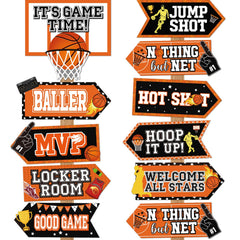 Outus basketball sign collection of 20 pieces brightens party backdrops.