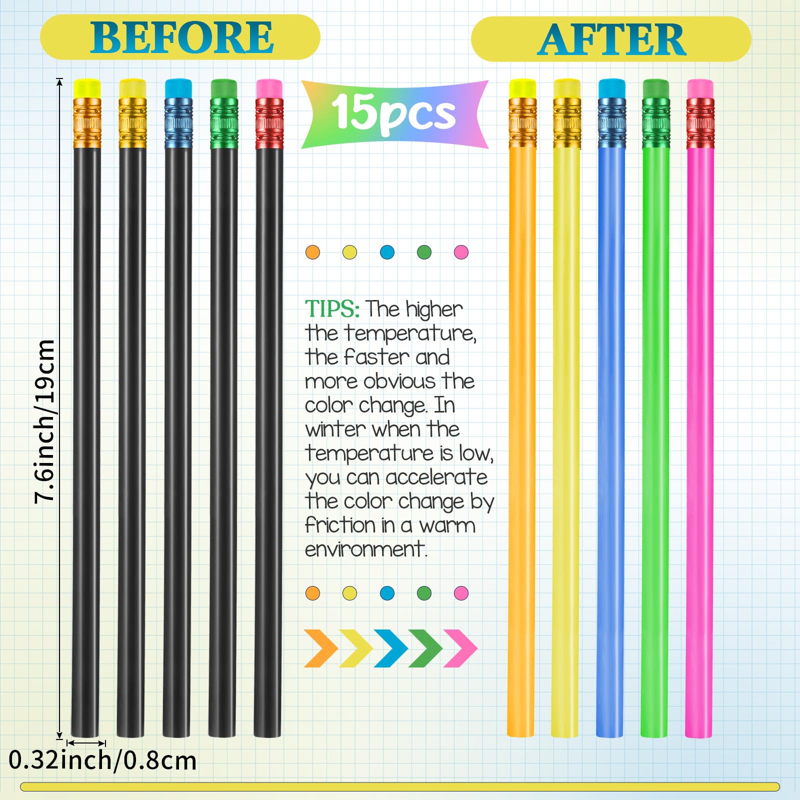 Outus mood pencil showing color reveal after heat exposure