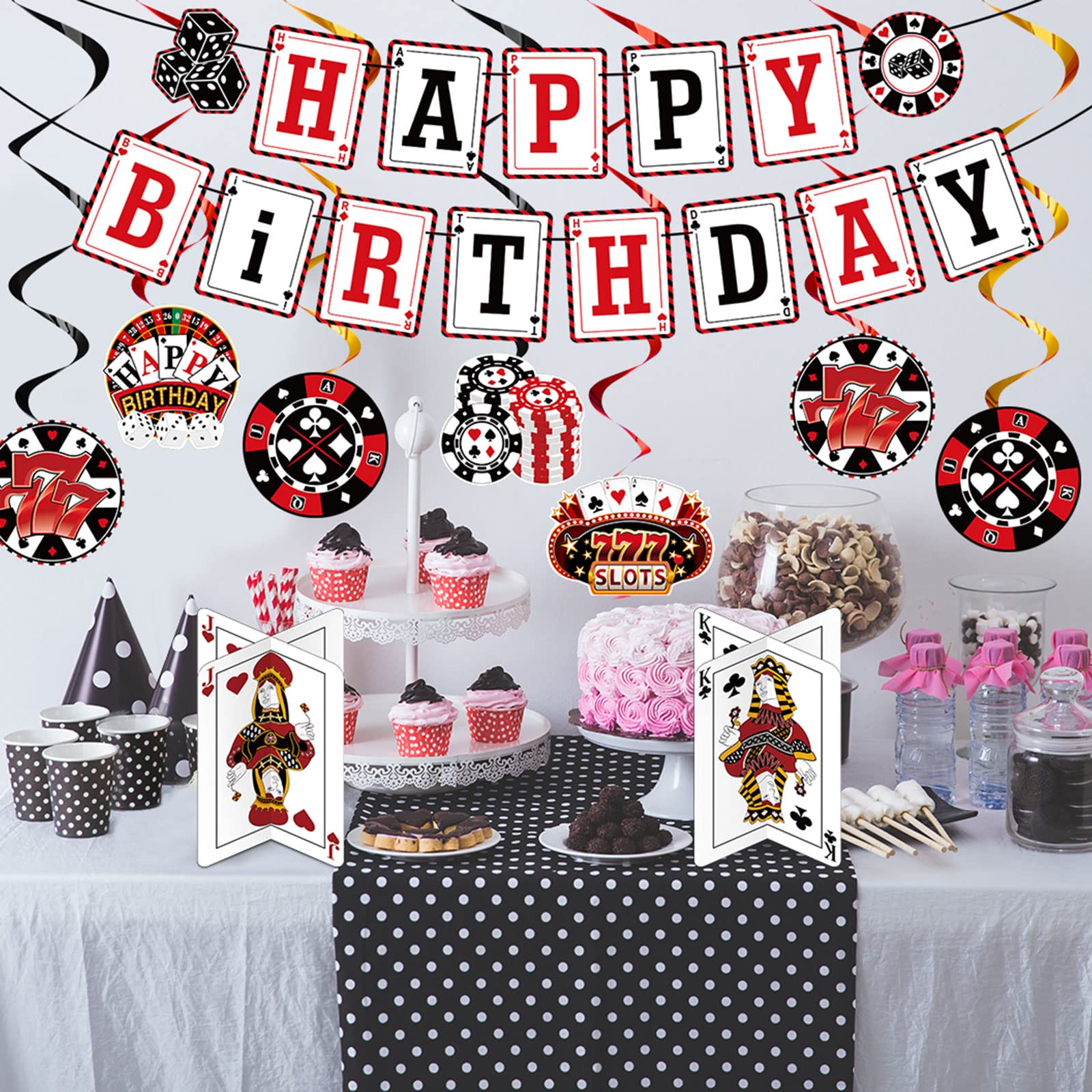 Outus casino decor is quick to assemble for fast party setup.