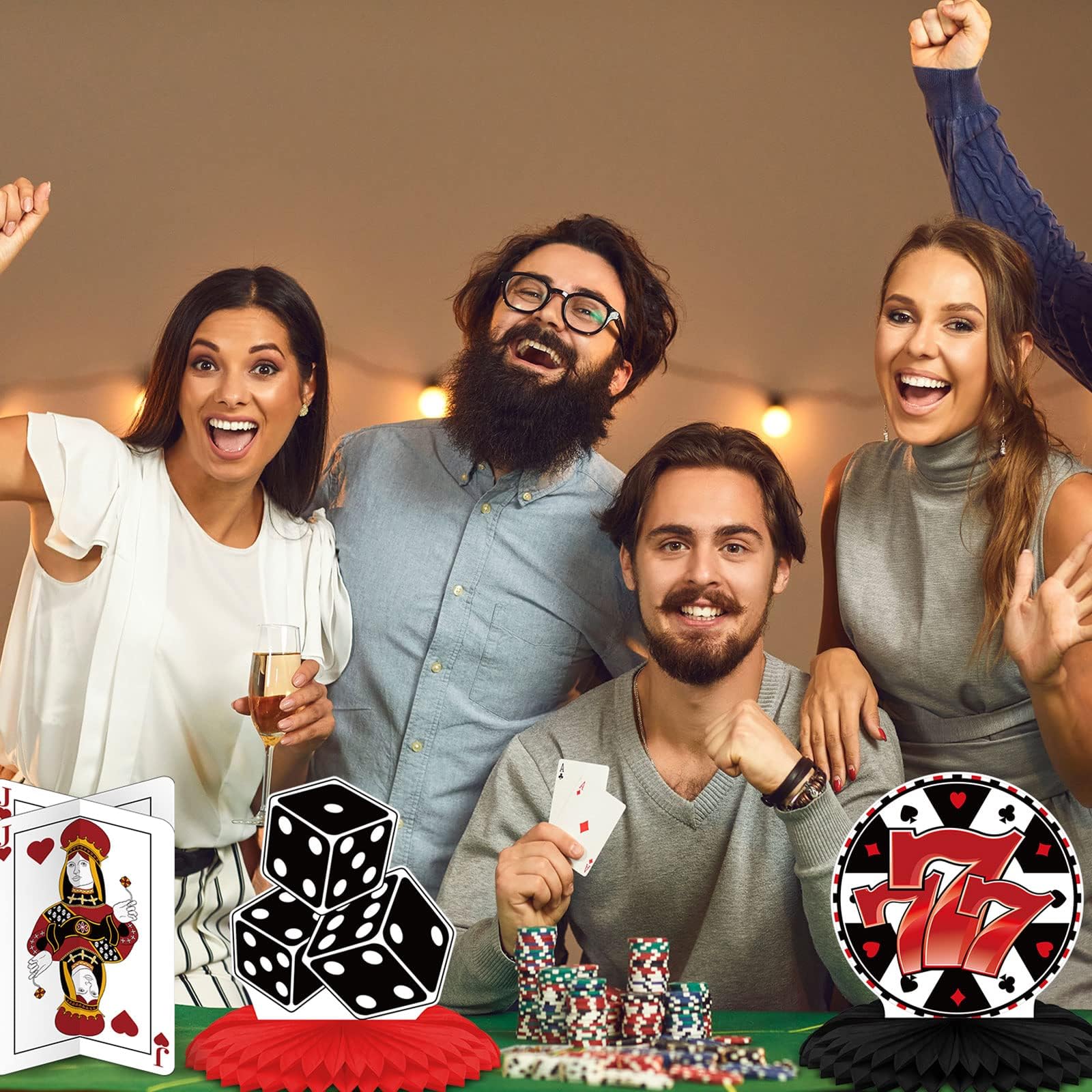 Outus game night table toppers adding casino vibe to photos