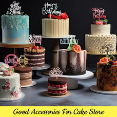 Outus Happy Birthday topper glitter-free design keeps frosting clean.