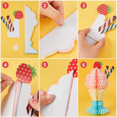 Outus ice cream honeycomb centerpiece colorful shades brighten summer tables