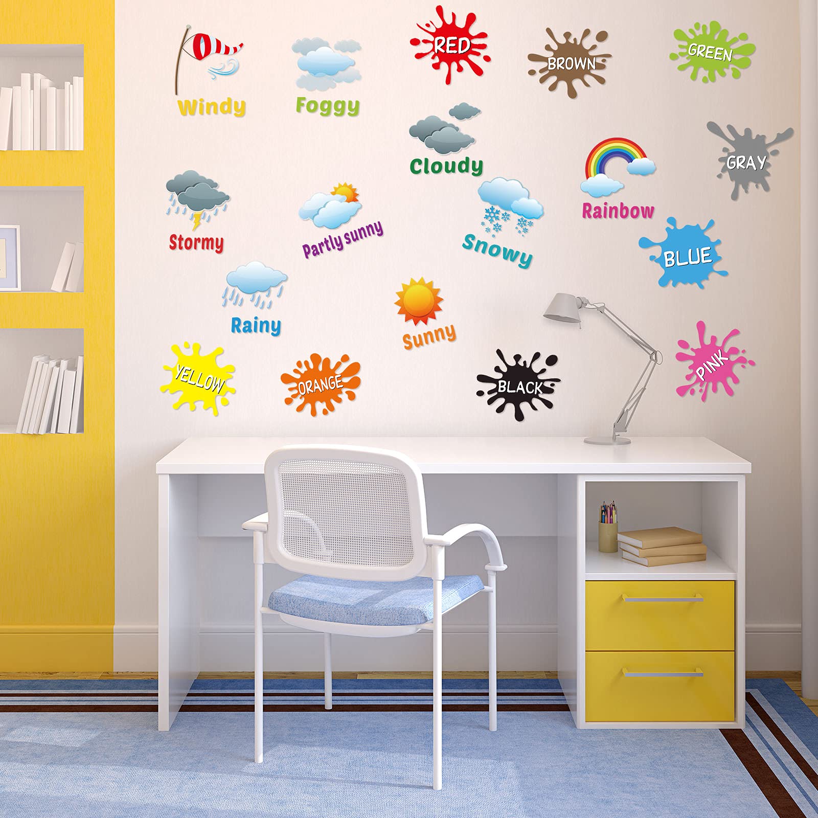 Outus weather icons stickers to illustrate daily conditions in learning spaces.