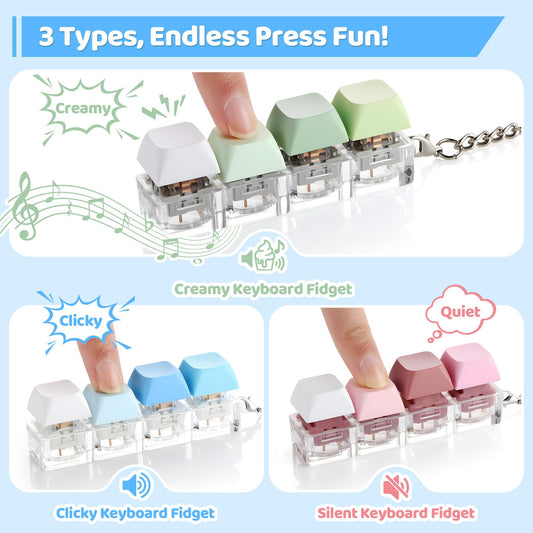 OUTXE keyboard fidget toy with clicky action delivering tactile feedback.