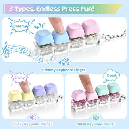 OUTXE creamy-sound keyboard fidget close-up for soothing tactile feedback.