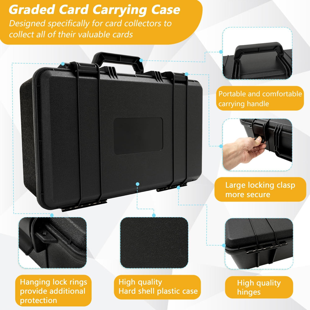 OUUTMEE graded card box top view for easy lid access and quick retrieval.