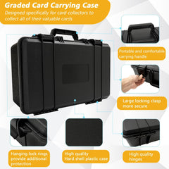 OUUTMEE graded card box top view for easy lid access and quick retrieval.