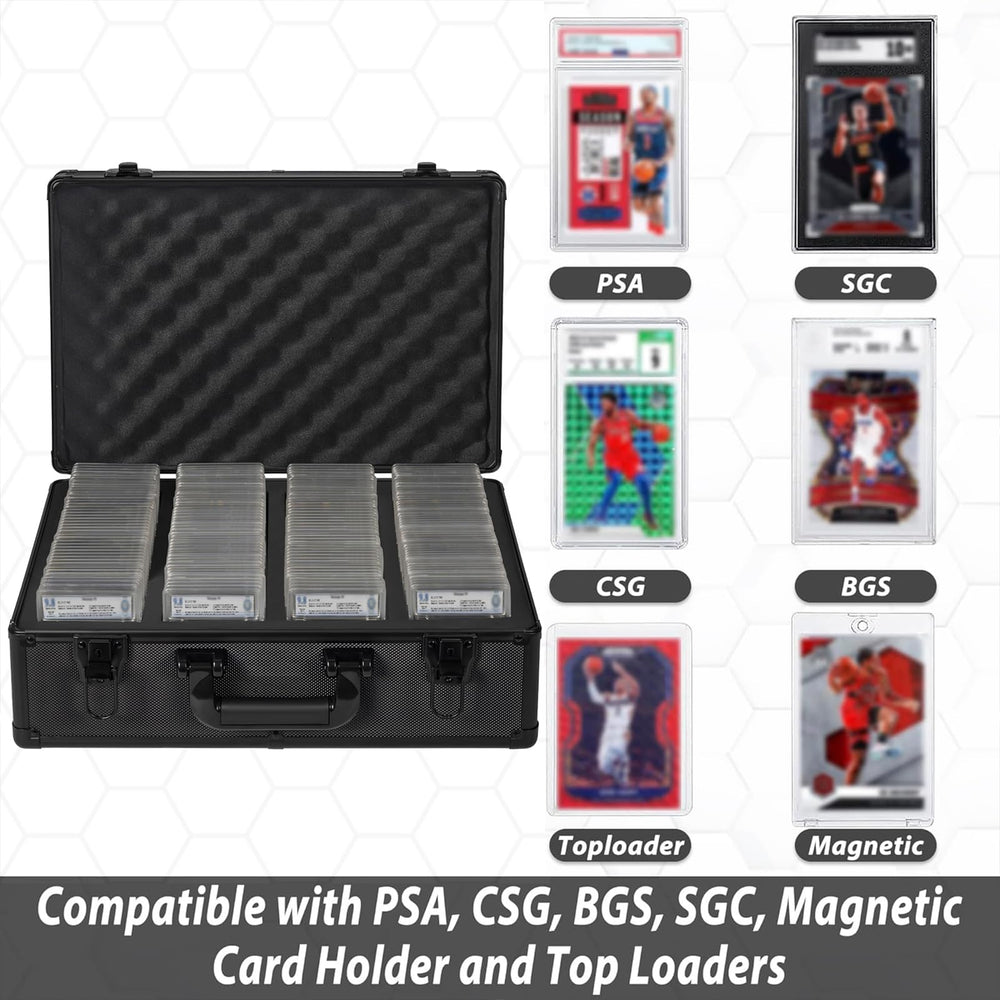 Sleek black OUUTMEE graded card case with premium finish
