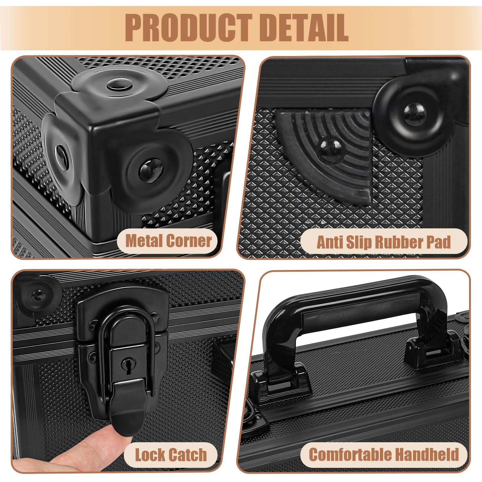 OUUTMEE black aluminum-look design provides a premium home for a growing collection.