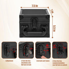 OUUTMEE storage box features magnetic holders for easy access to valued cards.